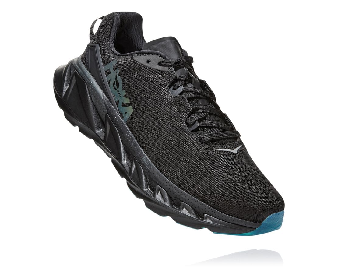 Hoka One One Elevon 2 Philippines - Mens Wide Running Shoes - Black / Dark Grey | UY9150682